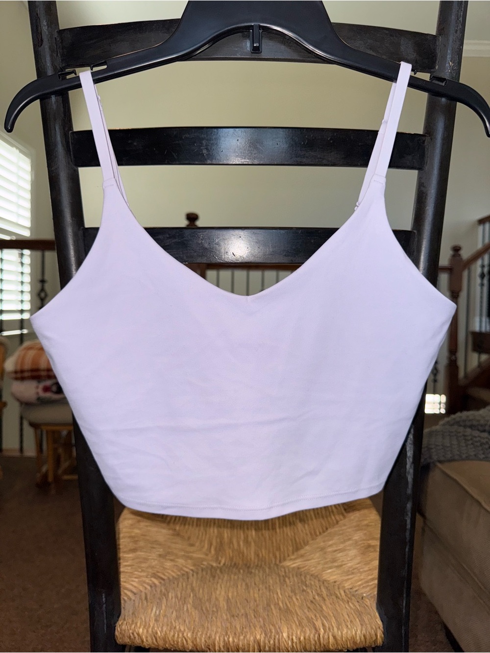 Athleta Women’s Oxalis Violet V-Neck Longline Cropped Sports Bra